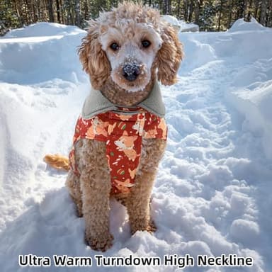 Mile High Life Dog Warm Coat, Small Dog Winter Jacket Windproof Water Resistant Cold Weather Coats Cozy Snow Jacket Vest for Puppies (Red, X-Small Chest 11.8") - Image 6
