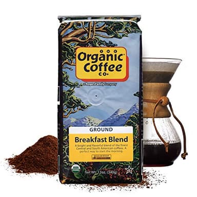 Organic Coffee Co. Breakfast Blend Ground Coffee 12 Ounce Medium Light Roast USDA Organic - Image 3
