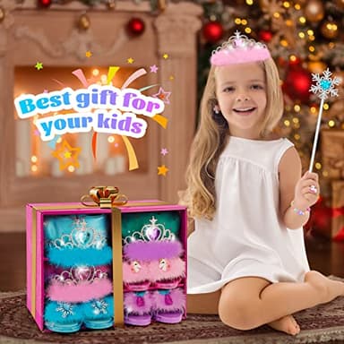 Princess Dress Up Shoes Set, Girls Dress Up Toys Toddler Jewelry Boutique Kit, 3 Themes of Unicorn Mermaid Ice Princess Costumes Set, Pretend Play Gifts for Little Girls Aged 3-6 Years Old - Image 7