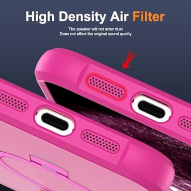 SKYLMW Compatible with iPhone 11 Pro Max Case with Invisible Magnetic O-Ring Stand Military-Grade Translucent Case for iPhone 11 ProMax 6.5" [Compatible with MagSafe][Great Grip Feeling], Rose - Image 8