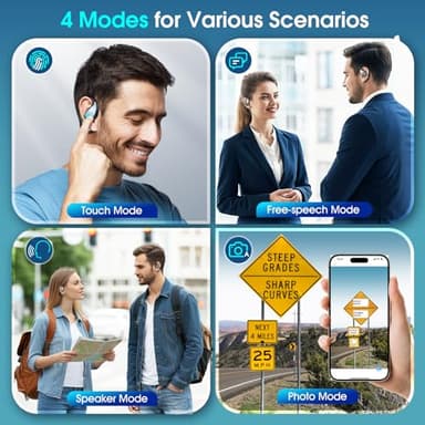 AI Translation Earbuds Real Time, 2025 Upgraded 6-in-1 Instant Translator with 144 Online & 11 Offline Languages, Voice/Video Call, Wireless OWS Translating Earbuds for Business Travel Learning - Image 5