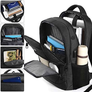 Paude Backpack for Men and Women,School Backpack for Teens,15.6 inch Laptop Backpack with USB Charging port for Business College Travel - Image 4