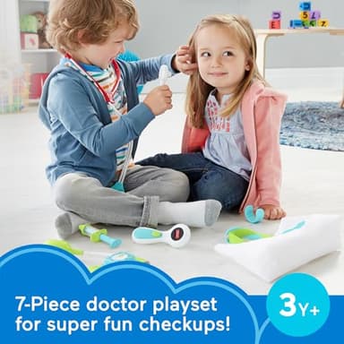 Fisher-Price Doctor Playset Medical Kit 7-Piece Toy for Dress Up and Preschool Pretend Play Ages 3+ Years - Image 3