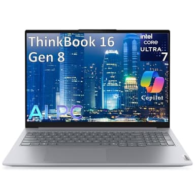 Lenovo ThinkBook 16 Gen 8 16" FHD+ Business AI PC Laptop Computer, Intel 16-Core Ultra 7 255H (Beat i7-13900H), 64GB DDR5 RAM, 2TB PCIe SSD, WiFi 6E, Bluetooth 5.3, Fingerprint Reader, Windows 11 Pro - Image 1