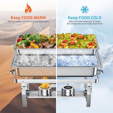 Chafing Dishes for Buffet Set – Chafers for Catering & Buffet Warmers with Lids | Serving Food Warmer & Chafers Servers Sets - Image 2
