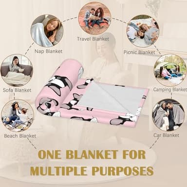 Bulldog Dog Blanket,Dog Soft Lightweight Throw Blanket for Sofa Couch Bed Room 50x60 inch - Image 7