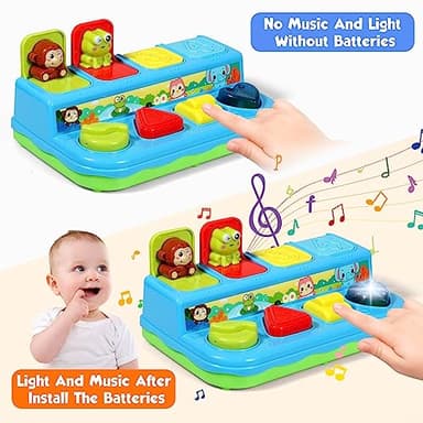 AINOI Preschool Early Development Cause and Effect Pop Up Toys, Light Music Baby Infant Toys 6 to 18 Months, Kids Toddler Learning Toys for 1-3 Years Old Boys Girls Gifts - Image 2