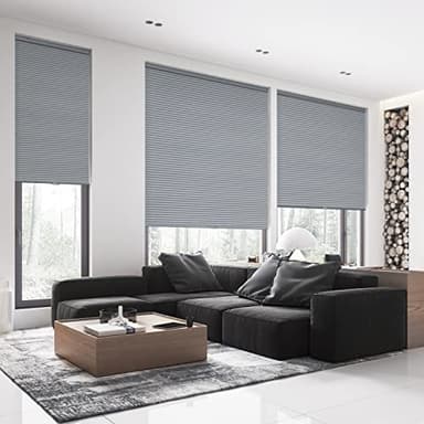 LazBlinds Cordless Cellular Shades, Blackout Privacy Honeycomb Shades for Home, Thermal Insulation Noise Reduction Blinds for Windows, 26'' W x 64'' H, Dark Grey - Image 4