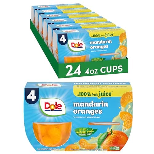 Dole Fruit Bowls Mandarin Oranges in 100% Juice Snacks, 4oz 24 Total Cups, Gluten & Dairy Free, Bulk Lunch Snacks for Kids & Adults - Image 1