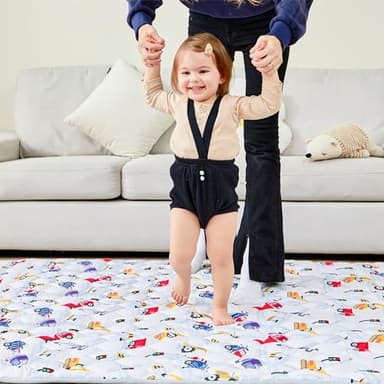 Lasoftan Baby Play Mat 71" X 59", Extra Thicker & Large Baby Mat for Floor, Soft Non-Slip Cushioned Play Mats for Babies, Toddlers, Foldable and Washable Baby Play Mat - Image 4