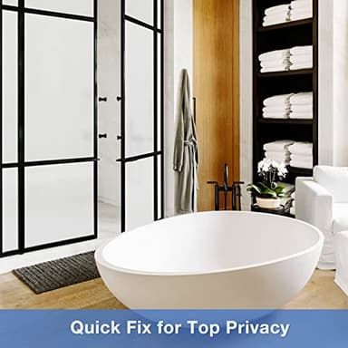 Volcanics Frosted Glass Window Privacy Film, Removable Static Cling Bathroom Window Film, Heat Control UV Blocking, Peep-Proof, Ideal for Home Office 35.4 x 39.3 Inches - Image 2