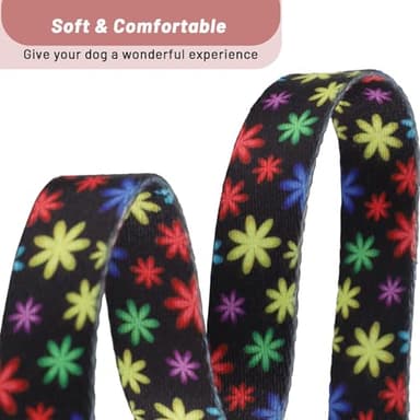 QQPETS Adjustable Soft Dog Collar: Print Flower Pink Multicolor Cute Patterns for XS Small Medium Large Pet Girl Boy Puppy Walking Running Training - Image 4