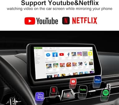 5 in 1 Wireless Carplay & Android Auto Wireless Adapter - 2025 Upgrade Magic CarPlay Ai Box Streaming Video Fits Netflix/YouTube/TF Card, CarPlay Wireless Adapter for Wired CarPlay/Android Auto Cars - Image 2