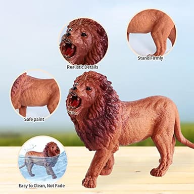 EnAuRoL 31 Pcs Safari Animals Figures Including 24 Realistic Jungle Playset Toys Zoo Animals for Toddlers 3+ Years Old Ideal Gift for Boys and Girls - Image 4