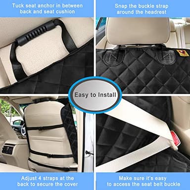 Bark Lover Deluxe Dog Seat Cover for Front Seat-More Durable Waterproof Front Seat Protector, High Heat Resistant and Nonslip Front Seat Cover for Dogs Kids, Universal Size (Black) - Image 4