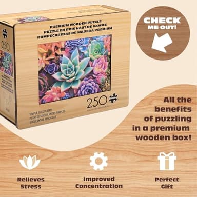 Buffalo Games - Simple Succulent Wood Puzzle for Adults - Standard Cut Jigsaw Pieces - Ages 14 and Up - Image 4