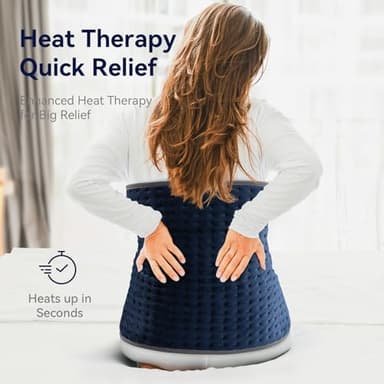 Heating Pad for Back/Neck/Shoulder Pain Relief,17"x33" Electric Heating Pads Cramps,XXXL Heated Pads with 6 Heat Settings,Mothers Day Gifts,Christmas Gifts for Men & Women/Mom/Wife/Sister - Image 5