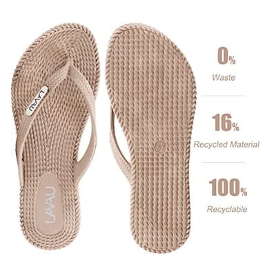 LAVAU Womens Flip Flops, Comfortable Shower Beach Thong Flip Flops Sandals, Waterproof and Anti Slip SS609-W-xing-38 - Image 2