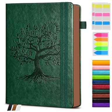 Vintage Leather Journal - 300 Page Lined Journal Notebook with Numbered Pages,A5 Notebook for Women Men,Travel Diary,Daily Journal for Writing, Note Taking, School & Work (5.8" x 8.3") - Image 1