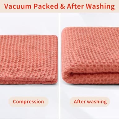 Homaxy 100% Cotton Waffle Weave Kitchen Dish Cloths, Ultra Soft Absorbent Quick Drying Dish Towels, 12 x 12 Inches, 6-Pack, Coral - Image 8