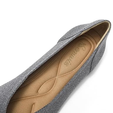 Semwiss Women's Ballet Flats Comfortable Casual Dressy Shoes,Work Flats Office Shoes Pointed Toe Leopard Flats Grey Size 10 - Image 3