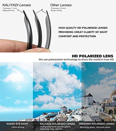 KALIYADI Polarized Sunglasses Men, Lightweight Mens Sunglasses Polarized UV Protection Driving Fishing Golf (Black/Ice Blue/Red) - Image 8