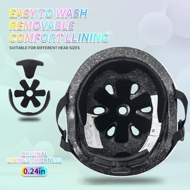 Kids Helmet and Pads Set for Skateboard & Bike - Adjustable Toddler Safety Gear with Cool Color Gradient for Boys Girls 3-5-8-14 Years Old, for Scooter, Rollerblading, Longboard - Image 8