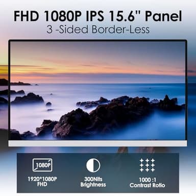Redalf Laptop Screen Extender, 15.6" Portable Triple Monitor for Laptop,IPS Ultra-Thin Zero Frame Monitor Built-in Speakers Compatible with Mac, Windows, Chrome, Fits Laptops - Image 2