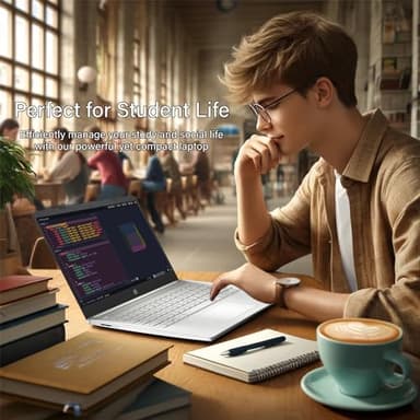HP 14 Ultrabook • Intel 4-Core CPU • Back to School Limited Edition with Microsoft 365 • 32GB RAM • 1.6TB Storage (128GB OnBoard withHP 512GB P500 Portable SSD + 1TB OneDrive) • Win11 Pro • Silver - Image 4