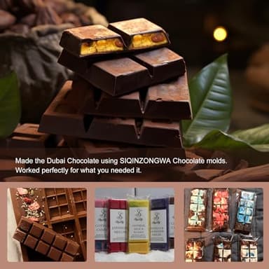 2pack Chocolate Bar Mold, Non-Stick Dubai Chocolate Molds, Deep Silicone Chocolate Mold for Dubai Chocolate Bar Pistachio, Candy, Snacks, Holiday Gifts - Image 5