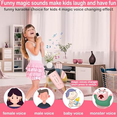 Mini Karaoke Machine for Kids & Adult, 4-12 Years Old Girls Christmas Birthday Gift for Boys, Karaoke Toys Gifts for Girls Ages 4, 5, 6, 7, 8, 9, 10, 12 +Year Old Birthday Party - Image 2
