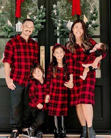 The Children's Place Baby Boys' and Toddler Long Sleeve Flannel Button Up Shirt, Red Buffalo Plaid, 3T - Image 3