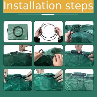 Leaf Collector & Leaf Bag 2-Pack | 106 Gallon Reusable Standable Yard Waste Bags | Portable Durable Garden Clippings Container with 4 Handles for Lawn Care, Camping & Recycling - Image 5