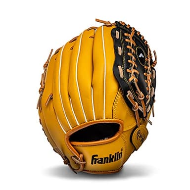 Franklin Sports Baseball and Softball Glove - Fieldmaster Adult + Youth Baseball Gloves - Men's + Women's Infield + Outfield Mitt - Right Hand Throw - 12" - Image 1