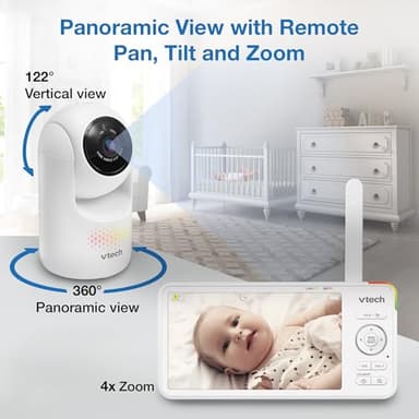 VTech 5.5" IPS Screen 720P Video Baby Monitor with Camera and Audio, Pan-Tilt-Zoom, Night Light, 2-Way Talk, Lullabies, Soothing Sounds, Long Battery Life, No WiFi: Advanced HD Plus - Image 5