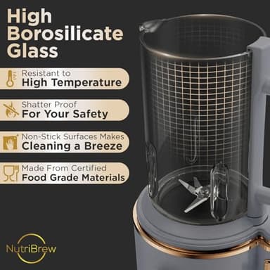 NutraBrew Nut Milk Maker | 50 oz Automatic Plant-Based Milk Machine | 9-in-1 Easy Use Milk Maker | 2025 Plant Milk Machine | Soy Milk Maker | Oat Milk Maker | Almond Milk Maker - Image 3