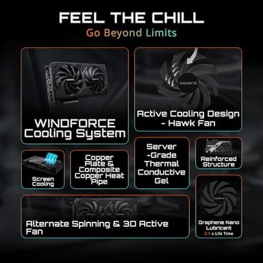 GIGABYTE GeForce RTX 5060 Ti WINDFORCE OC 8G Graphics Card, 8GB 128-bit GDDR7, PCIe 5.0, WINDFORCE Cooling System, GV-N506TWF2OC-8GD Video Card - Image 3