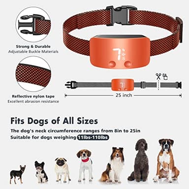NBJU Bark Collar for Dogs,Rechargeable Anti Barking Training Collar with 7 Adjustable Sensitivity and Intensity Beep Vibration for Small Medium Large Dogs - Image 4