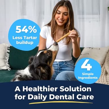 Tartar Shield Soft Rawhide Chews | Safe Dental Treats for Large Dogs | Vet VOHC Approved | Daily Bone Cleans Teeth & Gums Fresh Breath Oral Health Support | USA Made | (XL Dogs / 12 Count) - Image 2