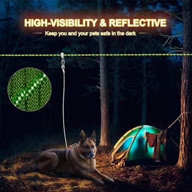 Dog Camping Essentials 50ft Portable Overhead Trolley System Pet Camping Leash for Dogs up to 200lbs Dog Runner for Yard - Image 4