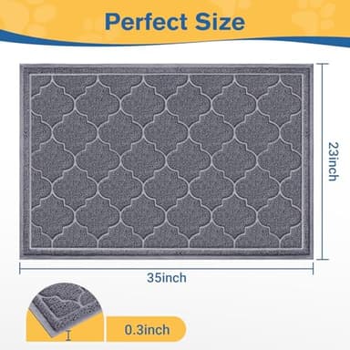 LuxStep Cat Litter Mat Litter Trapping Mat, 23x35 Inch Waterproof and Non-Slip Mat for Clean Floors, Large Litter Pad for Indoor Cat Supplies and Essentials, Grey - Image 2