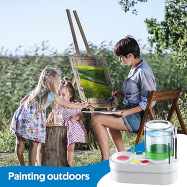 2025 Upgraded Paint Brush Cleaner: Art Supplies for Kids&Adults, Paint Station for Kids, Portable Water Circulation Paint Brush Washer Tool for Artists, Christmas&Birthday Gifts for Kids&Adults - Image 5