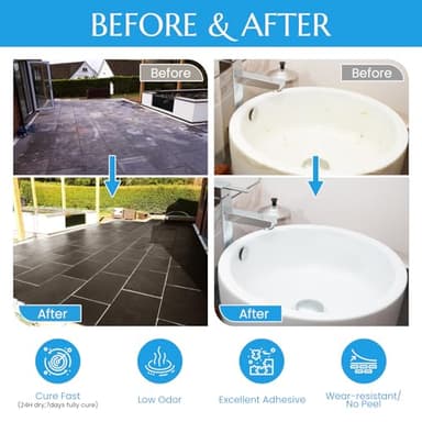 DWIL Tub and Tile Refinishing Kit, Quick-Dry Tile Paint for Wall & Floor, Sink Bathtub Paint for Bathroom, Kitchen, Toilets, Water Based, Semi-Gloss White, 50-55sq.ft, 33oz - Image 5