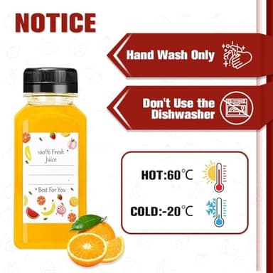 Plastic Juice Bottles with Caps 12Pcs -12oz Reusable Juice Containers with Tamper Proof Lids Black - Clear Bottles for Juicing Milk Smoothie Drinking and Other Beverages Christmas Gifts - Image 7