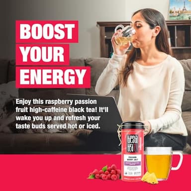 Tiesta Tea - Passion Berry Jolt, Loose Leaf, Raspberry Passion Fruit Black Tea, Premium Caffeinated Blend, Make Hot or Iced & Brews Up to 50 Cups, 4oz Refillable Tin - Image 4