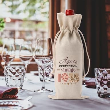 FBCCZEY Funny 70th Birthday Gifts for Women Men Wine Bag, Birthday Gifts for 70 Year Old Woman Wine Bags, Happy Anniversary 70th birthday Party Decorations for Women Men Wine Bottle Bag - Image 4