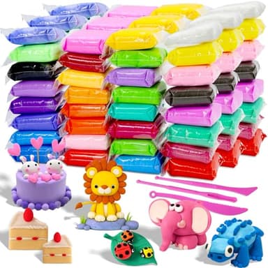 MuseLuxe Air Dry Clay - 96 Pack Modeling Clay Kit with 3 Sculpting Tools,Safe & Non-Toxic,DIY Magic Toys Gift for Boys,Girls,Kids - 32 Colors - Image 1
