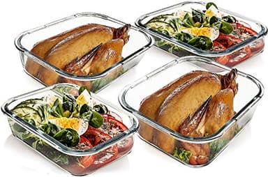 M MCIRCO [80 oz & 36 oz Extra Large Glass Food Storage/Baking Containers Set with Lids, 2 Pack 80 oz(10 cup)&2 Pack 36 oz (4.5 cup) Airtight Glass Container,Microwave,Oven,Freezer and Dishwasher - Image 6