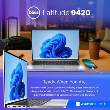 Dell Latitude 9420 Laptop | 14" FHD LCD | Intel Core i7 11th Gen | 16GB RAM | 512GB SSD | Backlit Keyboard | Webcam | WiFi | Windows 11 Pro | Business Ultrabook Computer (Renewed) - Image 8