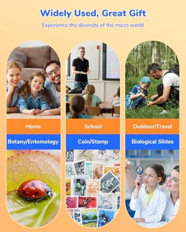 JL113 Microscope for Kids Adults with 2.8" IPS Screen, Handheld Digital Microscope Camera Anti-Shake, 1080P USB Coin Magnifier for Adults with 8 LED Light, Science Kit Kids, PC View, 32GB - Image 9